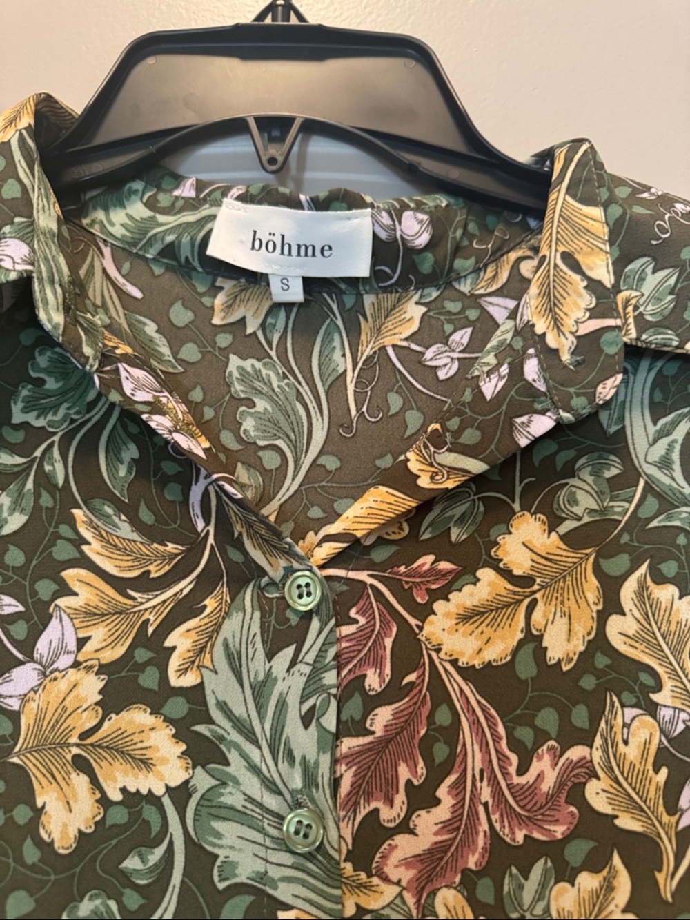 bohme Olive Green Floral Tiered Maxi Dress size small. Worn twice, like new. - Picture 4 of 6